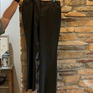 Gray and black trousers